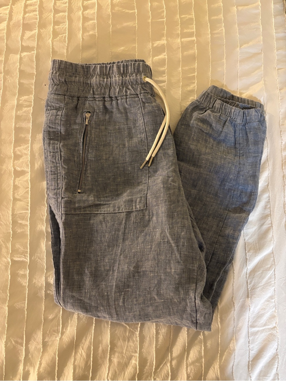 Athleta Women's Cabo Linen Joggers in Light Blue
